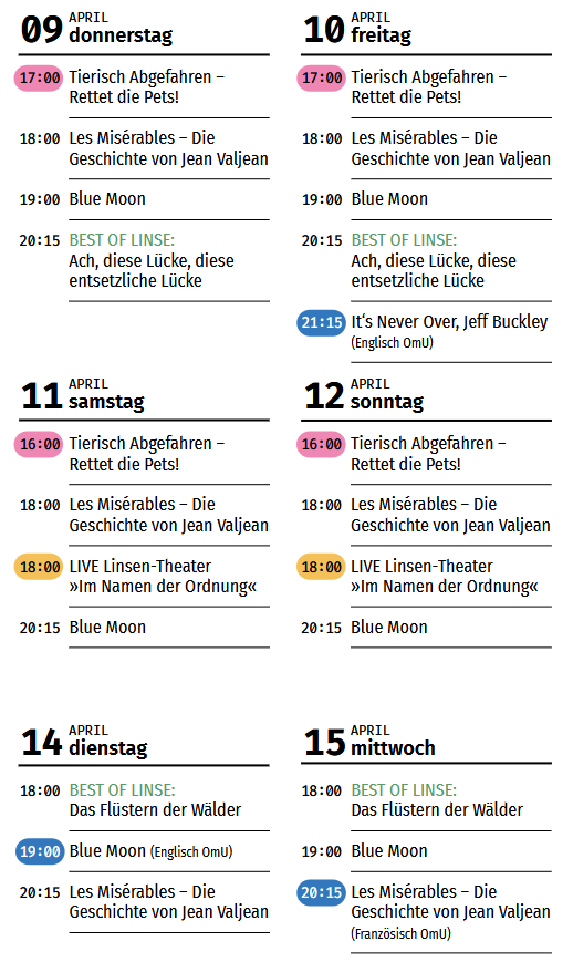 Kinoprogramm vom 09.04.26 - 15.04.26
