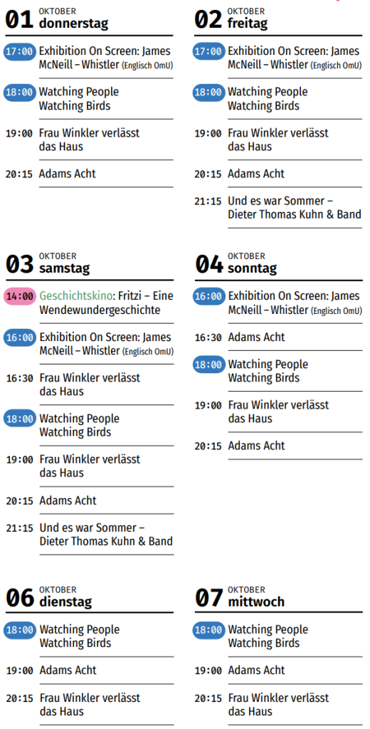 Wochenprogramm